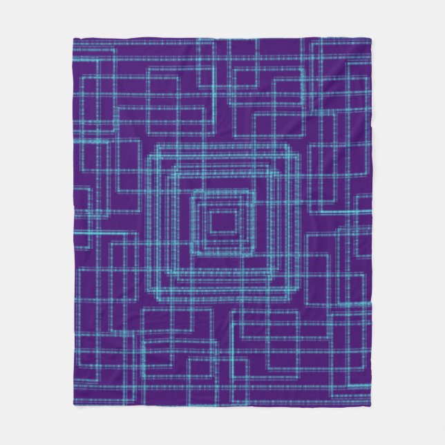 Cobertor De Velo Padrão azul geométrico (Frente)