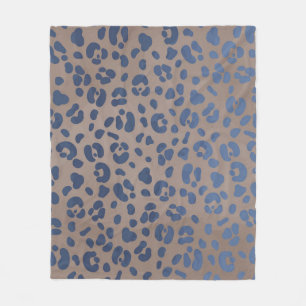 Cobertor De Velo Padrão Azul-Leopardo