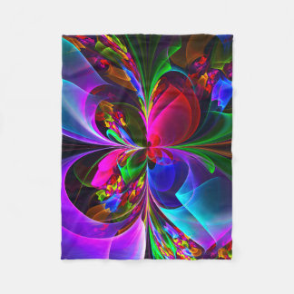 Cobertor De Velo Padrão Azul Vermelho Abstrato Floral Moderno #12