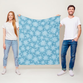 Cobertor De Velo Padrão Blue Snowflake