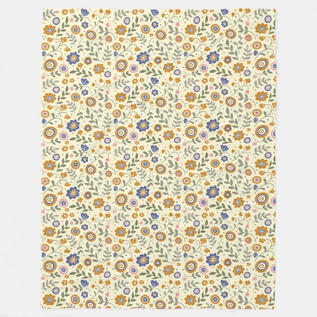 Cobertor De Velo Padrão Boho 01.w Amarelo BG (Frente)