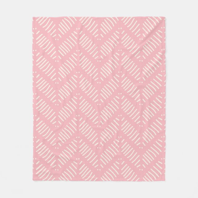 Cobertor De Velo Padrão bonito Chevron Pink Fleece Blanket (Frente)
