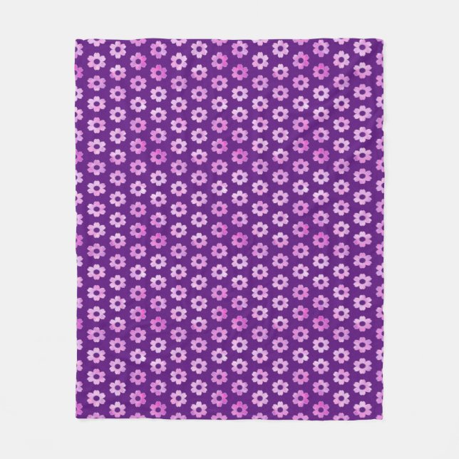 Cobertor De Velo Padrão bonito de Flor Roxo (Frente)