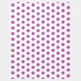 Cobertor De Velo Padrão Branco das flores roxas pintadas à mão