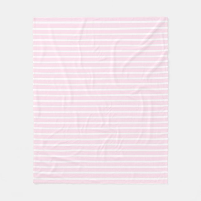 Cobertor De Velo Padrão branco rosa claro Stripes brancas (Frente)