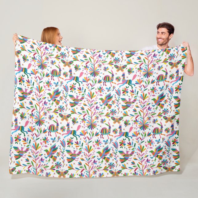 Cobertor De Velo Padrão Brilhante do estilo Otomi mexicano (In Situ)