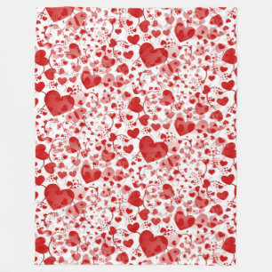 Cobertor De Velo Padrão cardíaco VII engraçado - branco vermelho + 