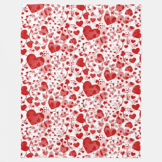 Cobertor De Velo Padrão cardíaco VII engraçado - branco vermelho +  (Frente)