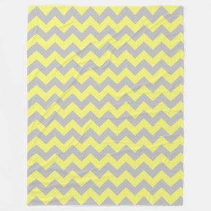 Cobertor De Velo Padrão Chevron Amarelo Macio Cinza