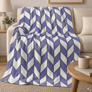 Cobertor De Velo Padrão Chevron em Espinha de Peixe Periwinkle Mode