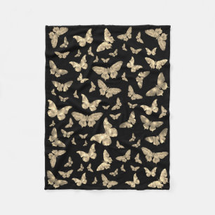 Cobertor De Velo Padrão Clássico de Arte da Borboleta Gótica Escura