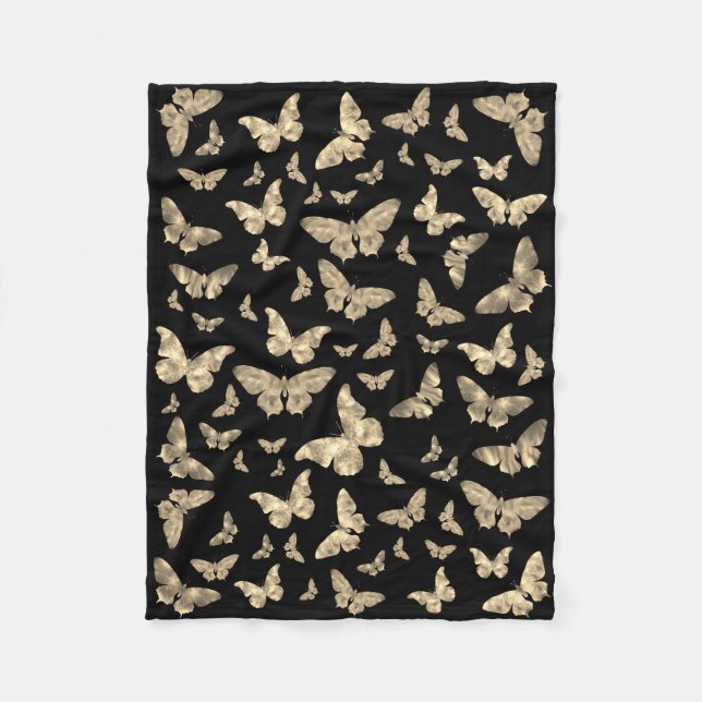 Cobertor De Velo Padrão Clássico de Arte da Borboleta Gótica Escura (Frente)