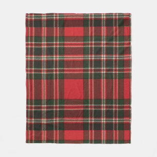 Cobertor De Velo Padrão Clássico de Tartan Vermelho e Verde