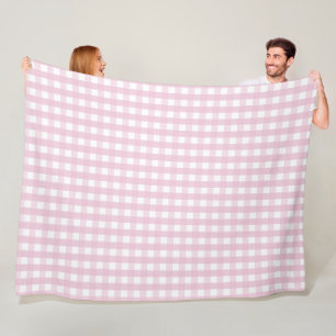 Cobertor De Velo Padrão Clássico de Xadrez Rosa e Branco