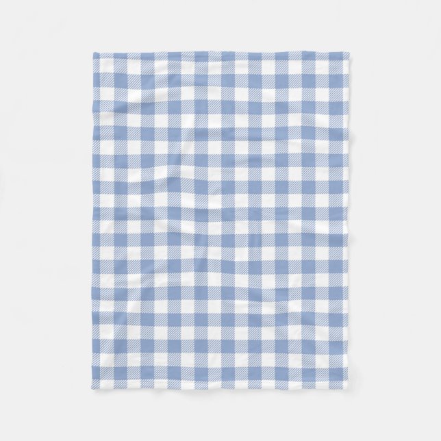Cobertor De Velo Padrão clássico Gingham azul verificado (Frente)