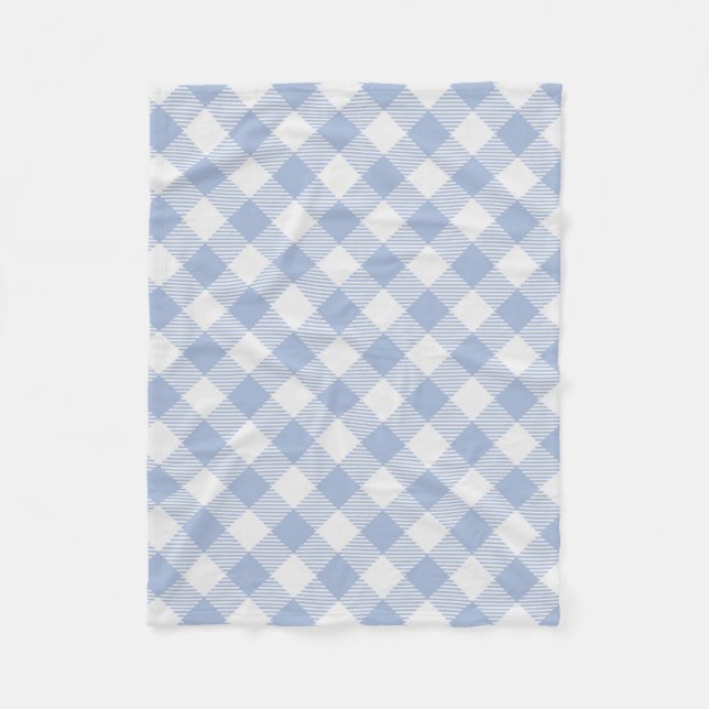 Cobertor De Velo Padrão clássico Gingham azul verificado (Frente)
