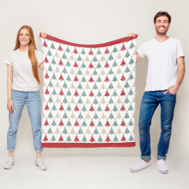 Cobertor De Velo Padrão Colorido da Árvore de Natal Moderna