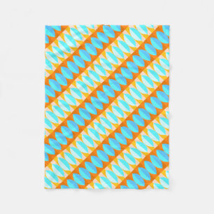 Cobertor De Velo Padrão Colorido Turquesa Azul Laranja Amarelo