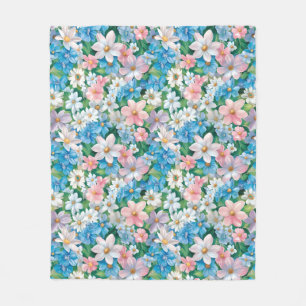 Cobertor De Velo Padrão contínuo de flores em cores pastéis