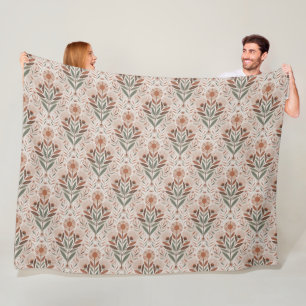 Cobertor De Velo Padrão contínuo de flores silvestres e folhas