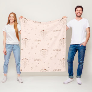 Cobertor De Velo Padrão contínuo de Gêmeos do Zodíaco – Gêmeo Celes