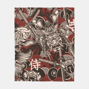 Cobertor De Velo Padrão contínuo japonês de Vintage com a haste 