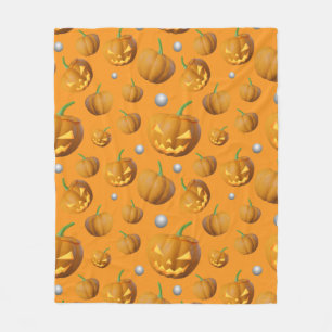 Cobertor De Velo Padrão Cozy 3D Jack O'Lantern & Pumpkin