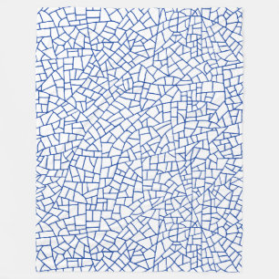 Cobertor De Velo Padrão Craquelure - Marinho Azul em Branco