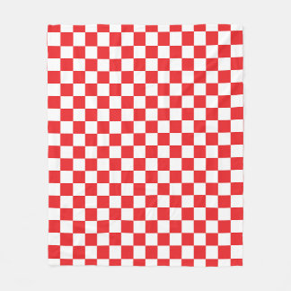 Cobertor De Velo Padrão Croata Red Checkerboard