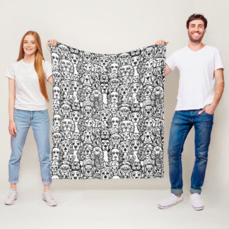 Cobertor De Velo Padrão da cabeça do cão