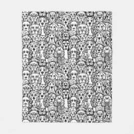 Cobertor De Velo Padrão da cabeça do cão