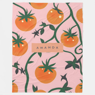 Cobertor De Velo Padrão da Vinha do Tomate Retro Personalizado Mono