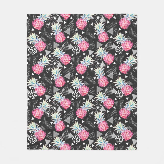 Cobertor De Velo Padrão de abacaxi de triângulo texturizado (Frente)