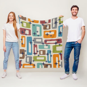 Cobertor De Velo Padrão de Abstrato Moderno do Meio século Retroati