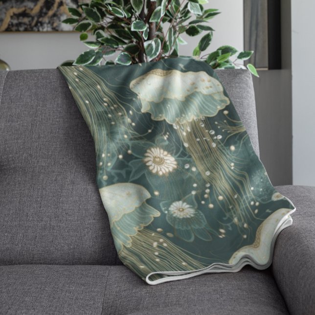 Cobertor De Velo Padrão de águas-vivas legante - Nome personalizado (Criador carregado)