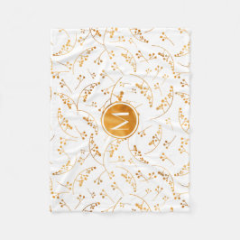 Cobertor De Velo Padrão de amora de ouro de monograma do Elegan em 