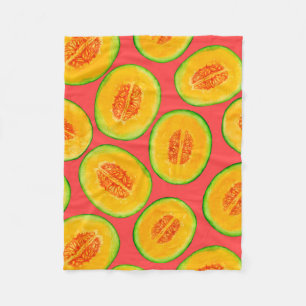 Cobertor De Velo Padrão de aquarela das fatias de melão