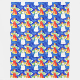 Cobertor De Velo Padrão de Aquarela de Ângulos de Guardião Adorávei