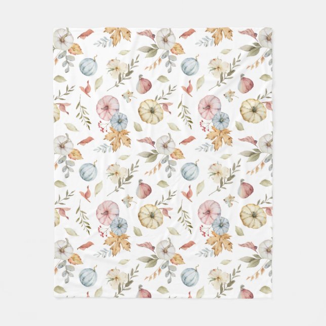 Cobertor De Velo Padrão de Aquarela de outono elegante (Frente)