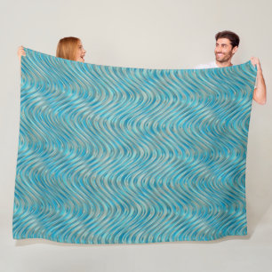 Cobertor De Velo Padrão de Arte Azul-Turquesa Azul-Turquesa