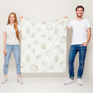 Cobertor De Velo Padrão de Arte de Linha Botânica Minimalista (3)