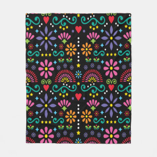 Cobertor De Velo Padrão de arte popular mexicana uniforme, design