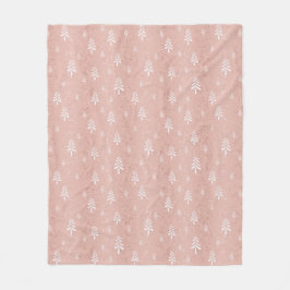 Cobertor De Velo Padrão de árvore de Natal branca rosa chic