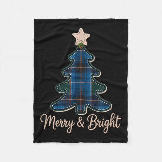 Cobertor De Velo Padrão de árvore de Natal Tartans Verdes e Azul Xa
