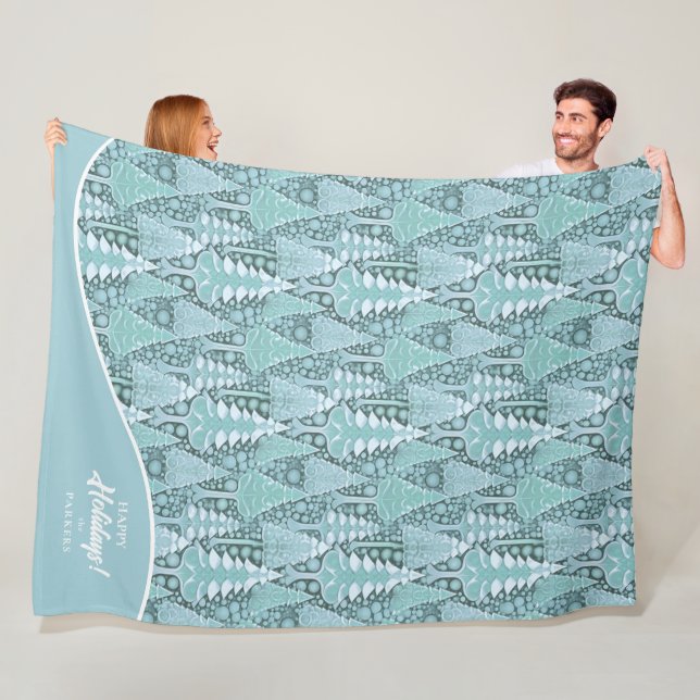 Cobertor De Velo Padrão de Árvores de Natal Costeiras Estilizadas n (In Situ)