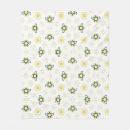 Cobertor De Velo Padrão de Azulejo Floral com Aquarela Suave