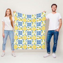 Cobertor De Velo Padrão de Azulejo País Francês Mediterrâneo Limão