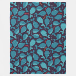 Cobertor De Velo Padrão de Baleia Azul