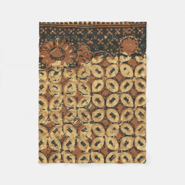 Cobertor De Velo Padrão de Batik Kawung Indonésio Vintage Rústico (Frente)