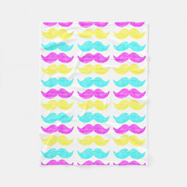 Cobertor De Velo Padrão de Bigode CMY Arte Gráfica (Frente)